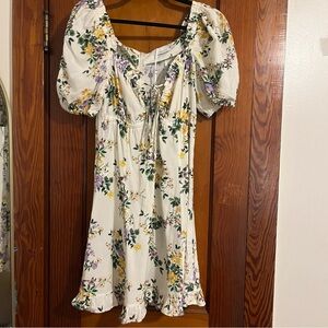 Floral Puff Sleeve Mini Dress